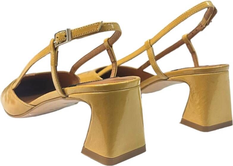 Angel Alarcon Leren sandalen met middelhoge hak Brown Dames
