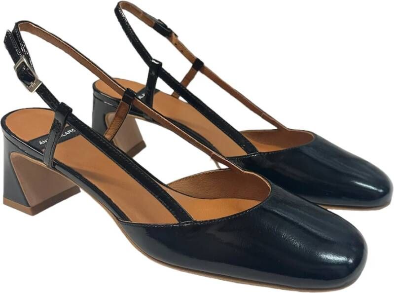 Angel Alarcon Middelhak lakleren sandalen Black Dames