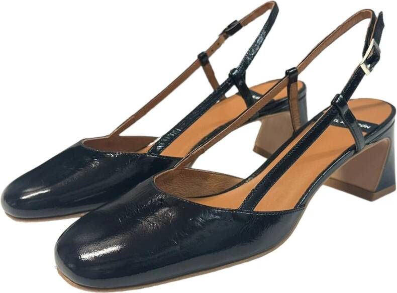 Angel Alarcon Middelhak lakleren sandalen Black Dames