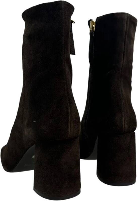 Angel Alarcon Suede enkellaarsjes met 9cm hak Brown Dames