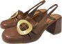 Angel Alarcon Vierkante Neus Leren Sandalen Brown Dames - Thumbnail 2