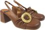 Angel Alarcon Vierkante Neus Leren Sandalen Brown Dames - Thumbnail 4