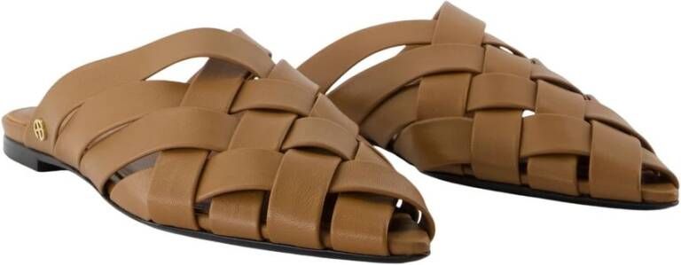 Anine Bing Bruine leren muilezelschoenen