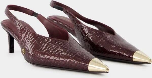 Anine Bing Bordeaux Kalfsleren Pumps Red Dames