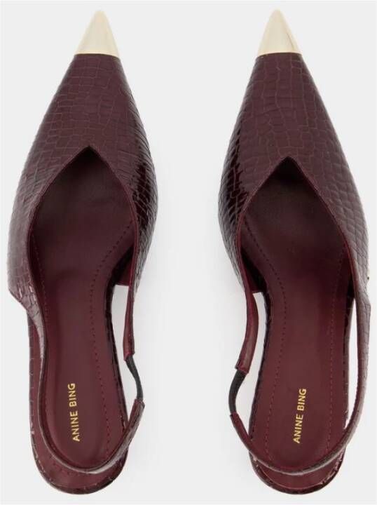 Anine Bing Bordeaux Kalfsleren Pumps Red Dames