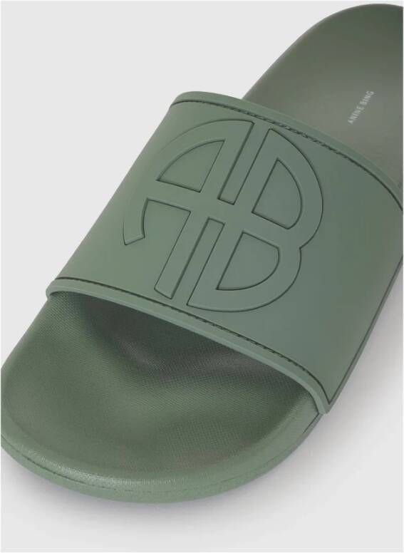 Anine Bing Groene Artisjok Slides Sandalen Green Dames