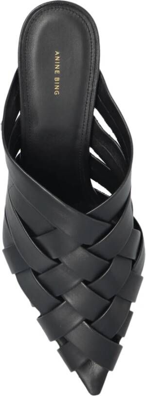 Anine Bing Zwarte Leren Muiltjes Sandalen - Foto 2