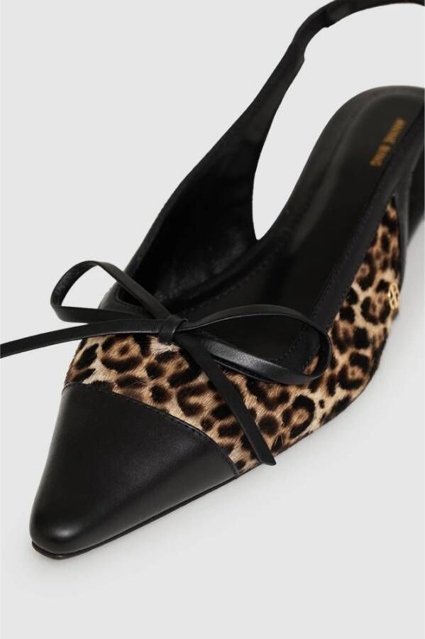 Anine Bing Luipaardpatroon Slingback Hakken Schoenen
