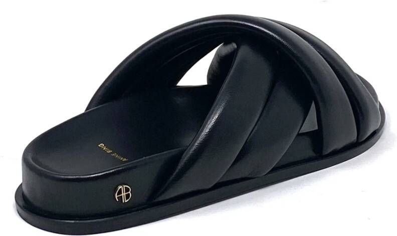 ANINE BING Lizzie slippers met gekruist bandje Zwart - Foto 7
