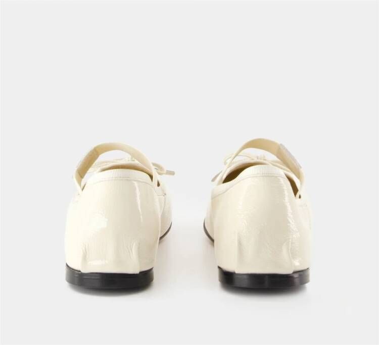 Anine Bing Witte Ivoor Gladleren Ballerina's