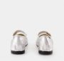 Anine Bing Zilveren Leren Platte Schoenen Elastische Band Gray Dames - Thumbnail 4