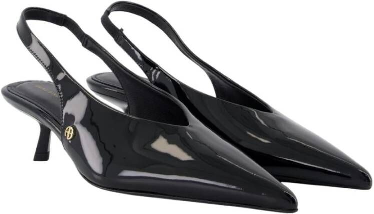 Anine Bing Zwarte Lakleren Pumps met Puntige Neus