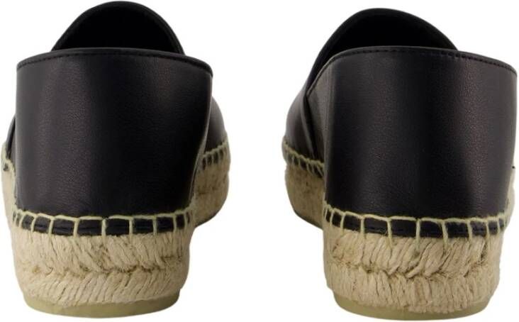 Anine Bing Zwarte leren espadrilles platte schoenen