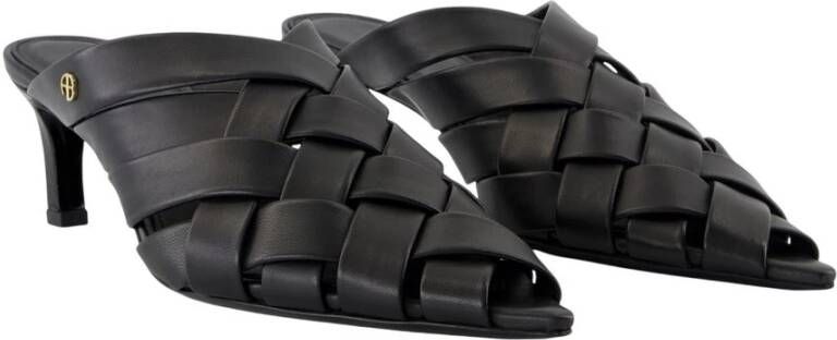 Anine Bing Zwarte Leren Muiltjes Sandalen