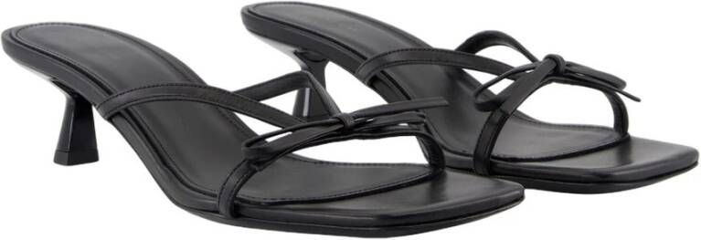 Anine Bing Zwarte Leren Sandalen Noir Stijl