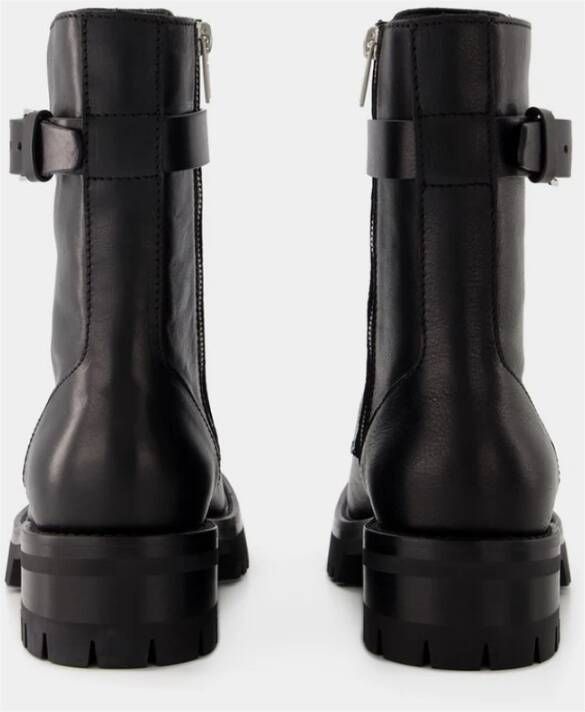 Ann Demeulemeester Cisse Combat Boots Leer Zwart Dames