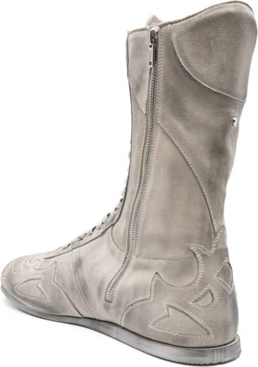 Ann Demeulemeester Grijze Suede High-Top Sneaker