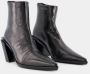 Ann Demeulemeester Zwarte Leren Enkellaarzen Florentine Zwart Dames - Thumbnail 4