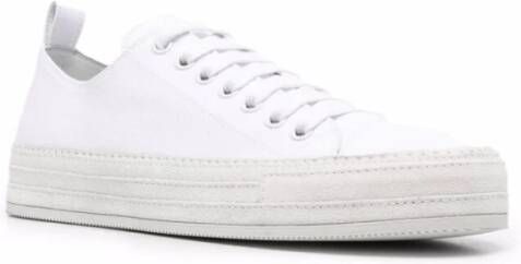 Ann Demeulemeester Witte lage sneakers met paneeldetail White Heren