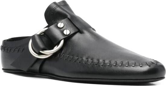 Ann Demeulemeester Zwarte Gesp Detail Amandel Teen Schoenen