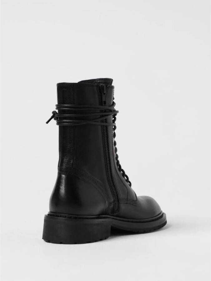 Ann Demeulemeester Zwarte LaceUp Enkellaarzen