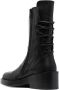 Ann Demeulemeester Zwarte Leren Veterschoenen met Lage Blokhak - Thumbnail 2