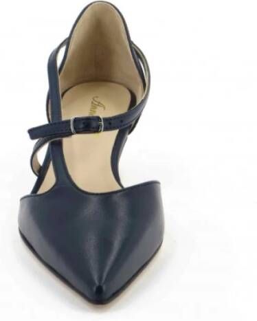 Anna F. Blauwe leren Decollete schoenen