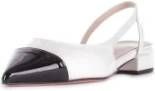 Anna F. Gehakte leren pumps met gespsluiting