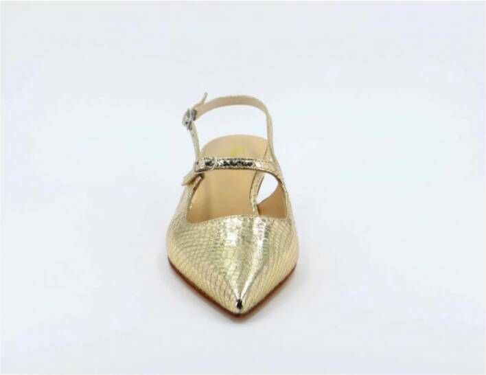 Anna F. Leren Slingback Schoenen Platina Whips Lucido