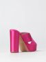 Anna F. Satijnen CrossStrap Hak Sandalen Fuchsia - Thumbnail 2
