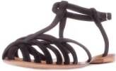 Anna F. Zwarte leren gespsluiting sandalen