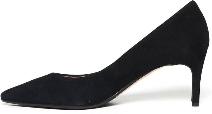 Anna F. Zwarte suède decollete schoenen