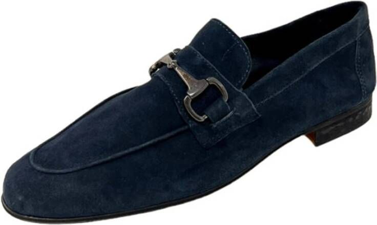 Antica Cuoieria Blauwe platte schoenen Blue Heren