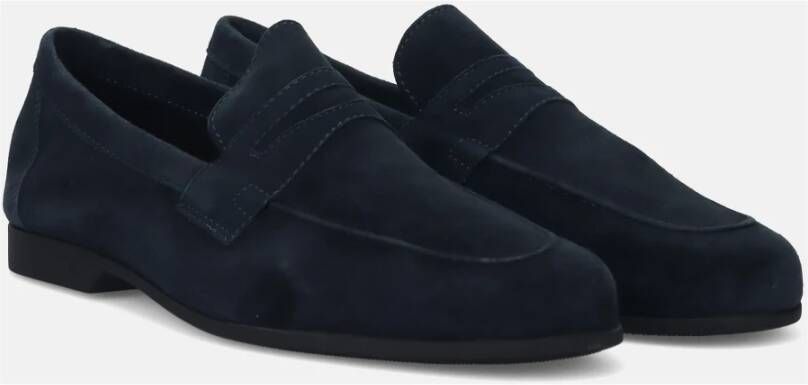 Antica Cuoieria Blauwe Suède Heren Mocassin Schoenen Blue Heren