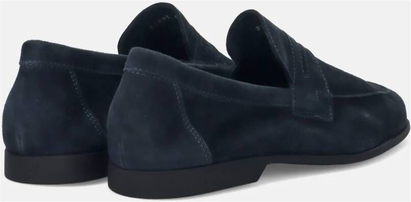 Antica Cuoieria Blauwe Suède Heren Mocassin Schoenen Blue Heren