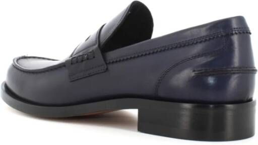 Antica Cuoieria Klassieke leren loafers voor heren Blue Heren