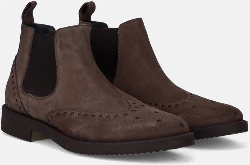 Antica Cuoieria Suède Chelsea Laarzen Duif Grijs Brown Heren