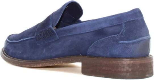 Antica Cuoieria Suède Loafers voor Mannen Blue Heren