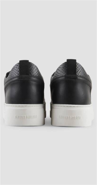 Antony Morato Dierenprint Leren Sneakers Black Heren