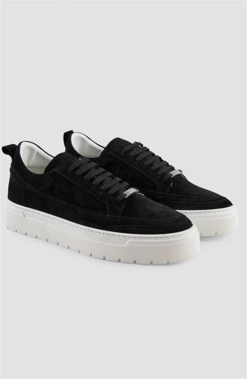 Antony Morato Suede 3D Logo Lage Sneakers Black Heren