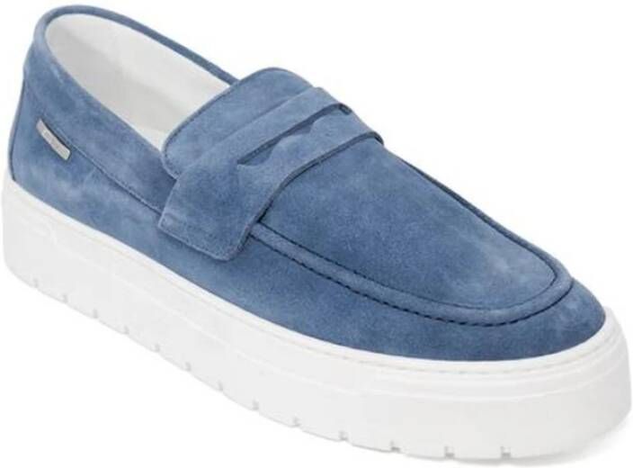 Antony Morato Suède Leren Jurkschoenen met Hak Blue Heren
