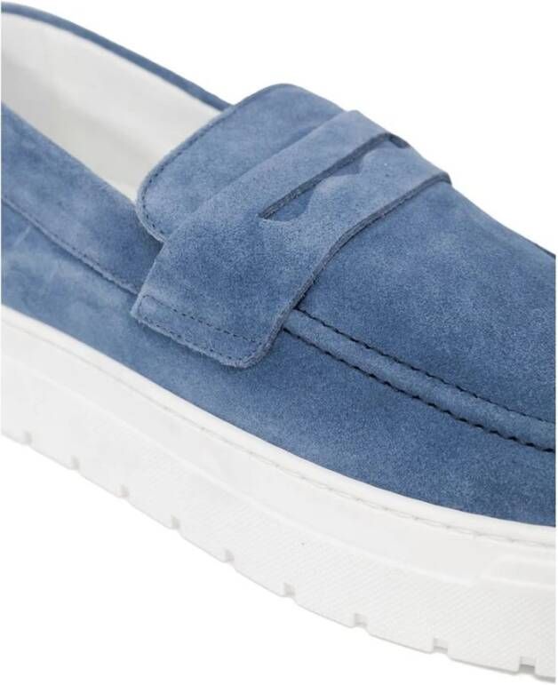 Antony Morato Suède Leren Jurkschoenen met Hak Blue Heren