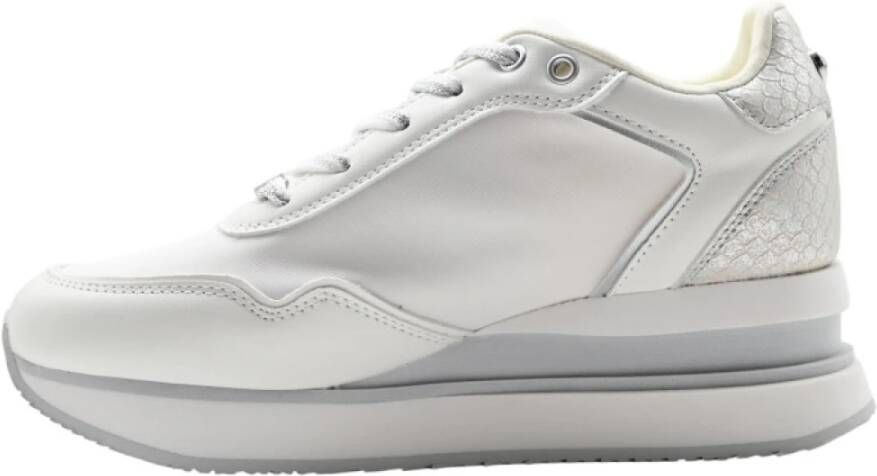 Apepazza Witte Zilveren Mid-High Sneakers White Dames