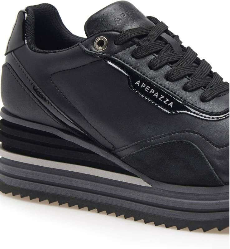 Apepazza Black Linda Stylish Sneakers Black Dames