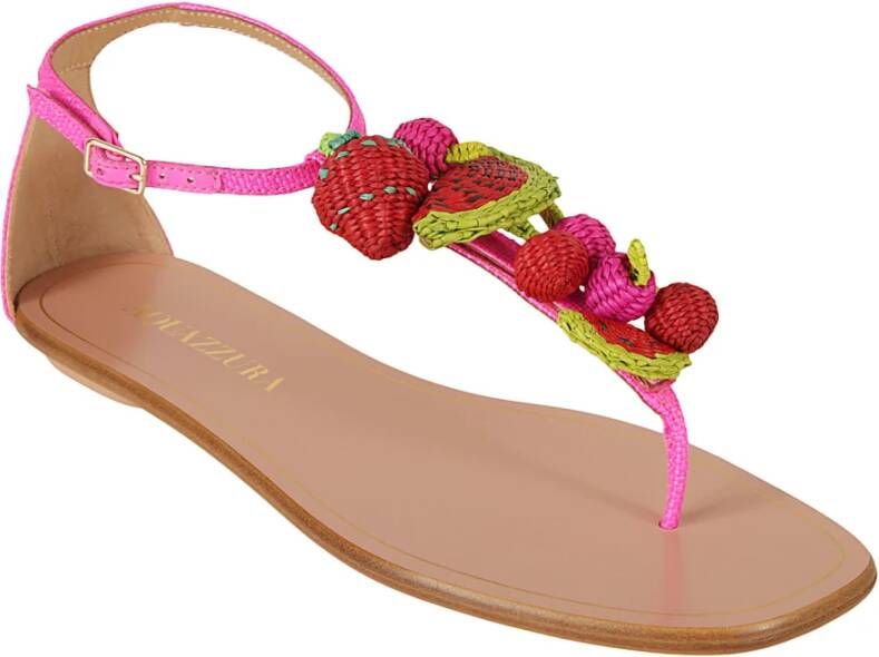 Aquazzura Aardbei Punch Platte Sandalen Multicolor Dames