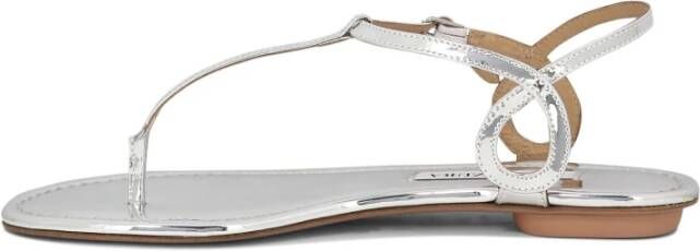 Aquazzura Bijna Blote Leren Sandalen Yellow Gray Dames