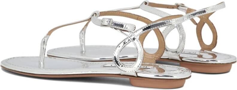 Aquazzura Bijna Blote Leren Sandalen Yellow Gray Dames