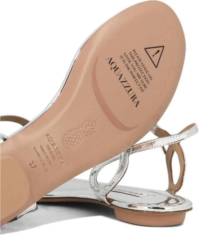 Aquazzura Bijna Blote Leren Sandalen Yellow Gray Dames