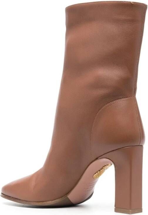 Aquazzura Elegant Bruine Enkellaars 85 Brown Dames