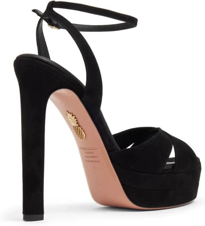 Aquazzura Elegant Zwart Sandaal Plateau Hakken Black Dames